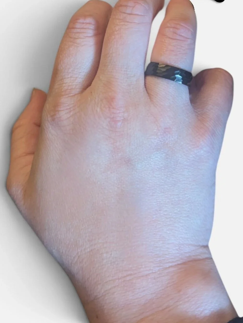 Slate Justice 5mm Hammered Ring -Textured Statement, Wedding Ring 7,8,9,10,11,12
